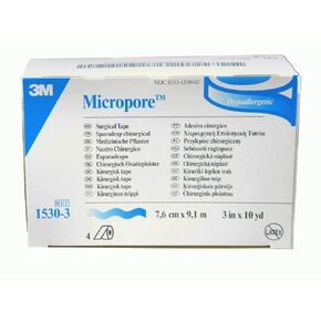 3M Micropore Surgical Tape, White, 4 Count