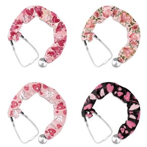 LedBack 4 Pack Stethoscope Cover for Nurses Stretchy Stethoscope Protective Covers Pink Heart Stethoscope Sleeve Universal Fit Stethoscope Accessories for Valentines Day