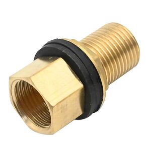 VIKKSAER 3/4 Inch Brass Bulkhead Fitting W/O-Rings, Male & Female Thread Solid Brass Water Tank Connector Hose Adapter