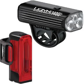 LEZYNE MACRO DRIVE COMBO 1400+/STRIP DRIVE PRO 400+ PAIR BLACK