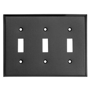 Triple Toggle Wall Plate in Black Iron