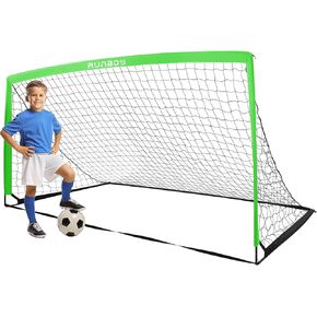 RUNBOW 11x5.5',9x5',6x4' FT Metal Frame Soccer Goal for Backyard Kids Adult Junior Teenager Large Soccer Net with Carry Bag