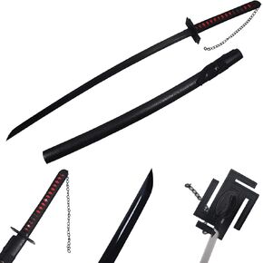 Kurosaki Ichigo Cosplay Japanese Samurai Sword Katana Shark 1065 Carbon Steel Black Blade Full Tang