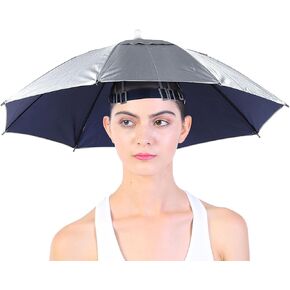 Flbirret 2 Pack Folding Umbrella Hat for Fishing, Camping, Hiking - Dual-Purpose Sun and Rain Protection, Windproof and Durable