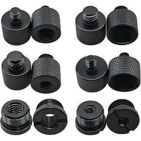 12 Pcs Mic Stand Adapter for Microphone,5/8 Female to 3/8 Male,3/8 Female to 5/8 Male,5/8 Female to 1/4 Male,1/4 Female to 5/8 Male,1/4 Male to 3/8 Female,3/8 Male to 1/4 Female Screw Thread Adapter