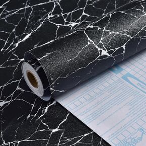 Yancorp 17.4"x118" Contact Paper Peel and Stick Matte Black Stripes Wallpaper Self-Adhesive Removable Waterproof Wall Paper Decorative for Kitchen Countertop Drawer Table Furniture