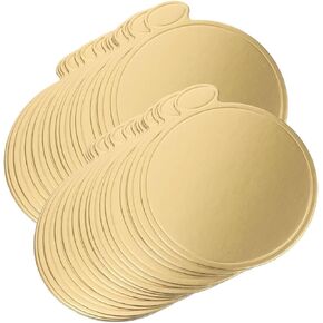 Mini Cake Boards, Gold Cake Base, 3.5 Inch Mini Cake Cardboard Round, Mousse Cake Boards Mini Display Cake Cardboard For Cupcake, Desserts, 9cm (Gold-100pcs)