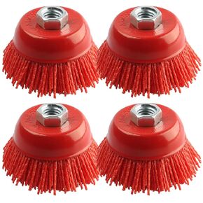 3 Inch Nylon Brush for Angle Grinder, 2Pcs Wire Wheel for Angle Grinder 5/8 Inch-11 Threaded Arbor, Nylon Cup Wire Brush for Drill Ideal for Removing Rust, Corrosion, Paint.