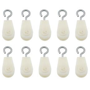 10PCS Nylon Hook Pulleys Plastic Mini Pulley Grip Rigging Blocks Suitable for Clotheslines Pulley Cable Tow Rope