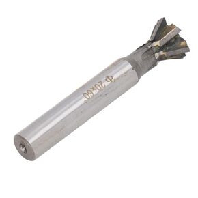 Dovetail Cutter, Carbide 20 x 60 Degree YG8 Dovetail Cutter 20mm 6 Flutes Slotting Straight Shank Milling Cutter for Processing Stainless Steel Carbon Steel Cast Iron Die Steel