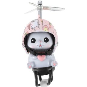 SUPVOX Bike Bell Doll Ornaments Decor Electric Bike Horn s Motorcycle Bell Car Ornaments Cat Cat with Propeller Helmet Cat Corner Scooter Resin Pink Bell Mountain Bike Accessories