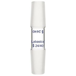 Glass Straight Connecting Adapter, Borosilicate Glass Two 24/40 Ground Inner Standard Taper Joints for Laboratory Distillation, 1.18 inch