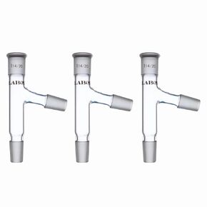 Laboy Glass Three-Way 3-Way Adapter with 14/20 Joints Lab Glassware 3Pcs