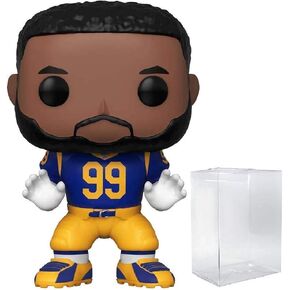 POP Football: Rams - Aaron Donald Funko Vinyl Figure (Bundled with Compatible Box Protector Case), Multicolor, 3.75 inches