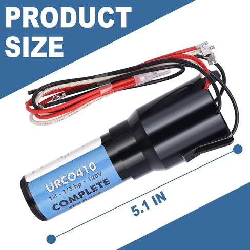 URCO410 3 in 1 Hard Start Kit Compatible with Refrigerators and Freezers (3 Pcs), 115V AC Solid State Relay Overload Protection for 1/4 to 1/3 HP Compressor Hard Start Capacitor in Saudi Arabia