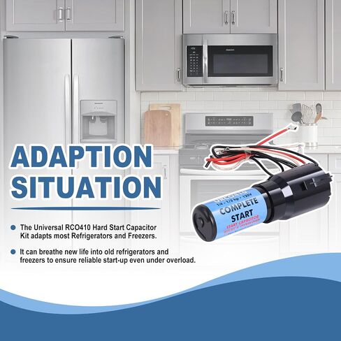URCO410 3 in 1 Hard Start Kit Compatible with Refrigerators and Freezers (3 Pcs), 115V AC Solid State Relay Overload Protection for 1/4 to 1/3 HP Compressor Hard Start Capacitor in Saudi Arabia
