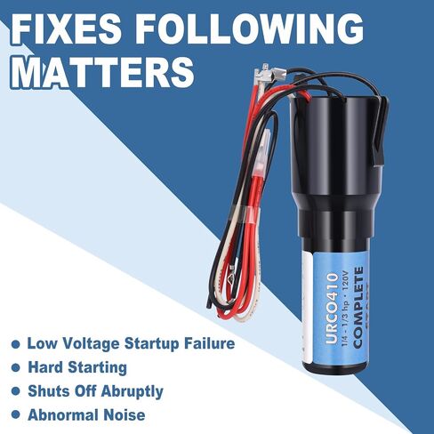 URCO410 3 in 1 Hard Start Kit Compatible with Refrigerators and Freezers (3 Pcs), 115V AC Solid State Relay Overload Protection for 1/4 to 1/3 HP Compressor Hard Start Capacitor in Saudi Arabia
