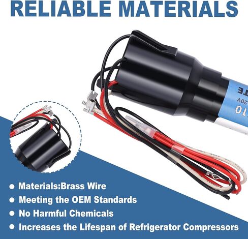 URCO410 3 in 1 Hard Start Kit Compatible with Refrigerators and Freezers (3 Pcs), 115V AC Solid State Relay Overload Protection for 1/4 to 1/3 HP Compressor Hard Start Capacitor in Saudi Arabia