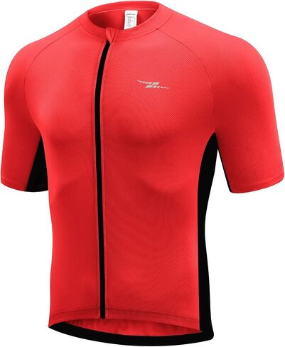 Przewalski Men's Cycling Jersey Bike Short Sleeve Full Zipper Bicycle Biking Shirts with 3 Rear Pockets Breathable in Saudi Arabia