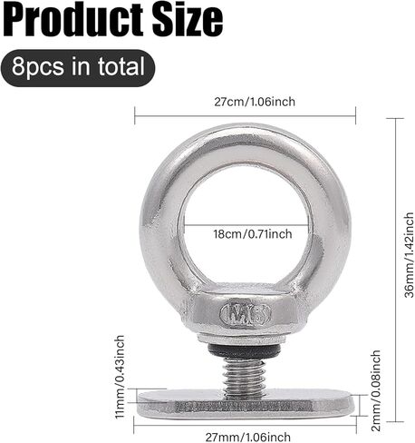 8 قطعة 316 المسار جبل التعادل أسفل الثقوب الفولاذ المقاوم للصدأ قوارب الكاياك المسار جبل التعادل أسفل العيينة السكك الحديدية لقوارب الكاياك قارب بنجي الحبل أو الحبال in Kuwait