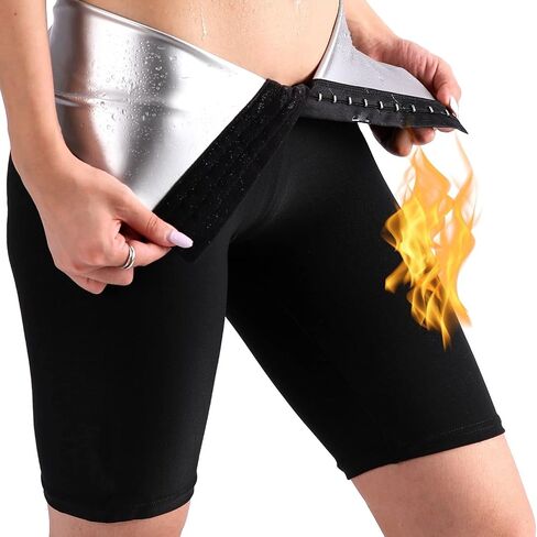 Nano Hertz Sauna Sweat Shapewear Shorts Pants Thigh Workout Suit Waist Trainer Weight Loss Sweatsuit Exercise Fitness Women in Saudi Arabia