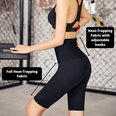 Nano Hertz Sauna Sweat Shapewear Shorts Pants Thigh Workout Suit Waist Trainer Weight Loss Sweatsuit Exercise Fitness Women in Saudi Arabia