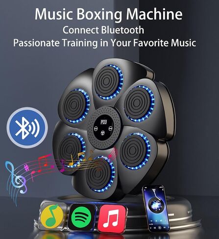 Music Boxing Machine with Boxing Gloves, Smart Bluetooth Boxing Equipment Wall Mounted Boxing Punching Pad with 9 Modes and 18 Speeds, Boxing Training Target Workout for Adults in Saudi Arabia