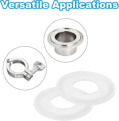 PATIKIL 20pcs Tri Clamps Gasket, 50.5mm OD 22.9mm ID Sanitary TC Tri Clamps Gasket Tri Pipe Silicone Ferrule Washers Tube Fittings O Ring Seal Gaskets for Dairy Brewing Winery Equipment in Saudi Arabia