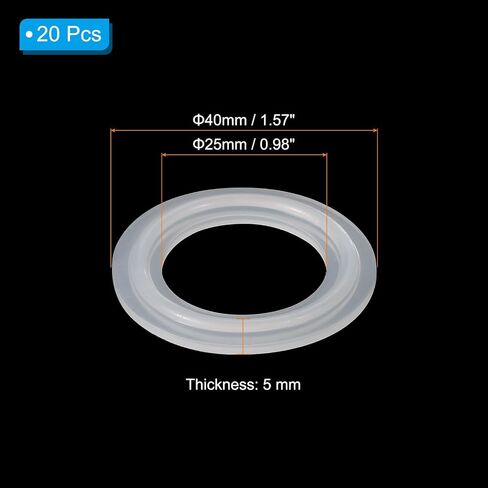 PATIKIL 20pcs Tri Clamps Gasket, 50.5mm OD 22.9mm ID Sanitary TC Tri Clamps Gasket Tri Pipe Silicone Ferrule Washers Tube Fittings O Ring Seal Gaskets for Dairy Brewing Winery Equipment in Saudi Arabia
