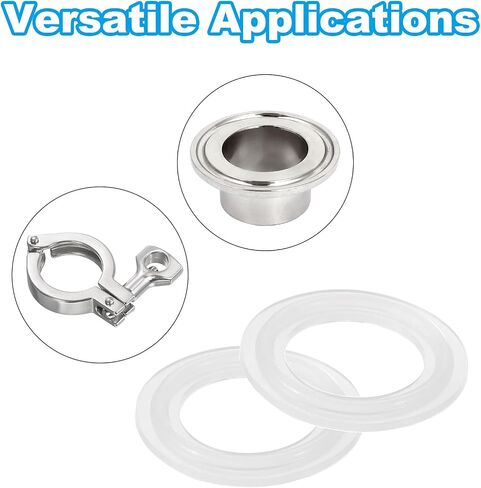 PATIKIL 20pcs Tri Clamps Gasket, 50.5mm OD 22.9mm ID Sanitary TC Tri Clamps Gasket Tri Pipe Silicone Ferrule Washers Tube Fittings O Ring Seal Gaskets for Dairy Brewing Winery Equipment in Saudi Arabia