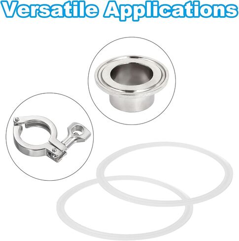 PATIKIL 20pcs Tri Clamps Gasket, 50.5mm OD 22.9mm ID Sanitary TC Tri Clamps Gasket Tri Pipe Silicone Ferrule Washers Tube Fittings O Ring Seal Gaskets for Dairy Brewing Winery Equipment in Saudi Arabia