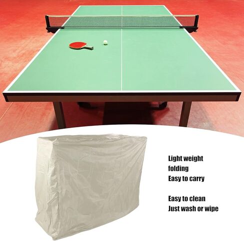 BORDSTRACT Ping Pong غطاء طاولة تنس الطاولة غطاء غبار لتنس الطاولة في الهواء الطلق غطاء طاولة Ping Pong قابل للطي غطاء عالمي قائم مقاوم للماء من الأشعة فوق البنفسجية حماية الرباط (155 * 75 * 144 سم - بيج) in Saudi Arabia
