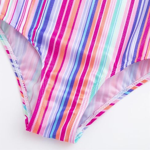 LIZENS Girls One Piece Swimwear Striped Ruffle Trim 2-12Years Flounce Colorful Beach Bathing Suit for Kids Swimsuit in Saudi Arabia