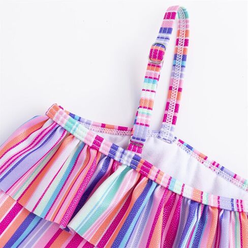LIZENS Girls One Piece Swimwear Striped Ruffle Trim 2-12Years Flounce Colorful Beach Bathing Suit for Kids Swimsuit in Saudi Arabia