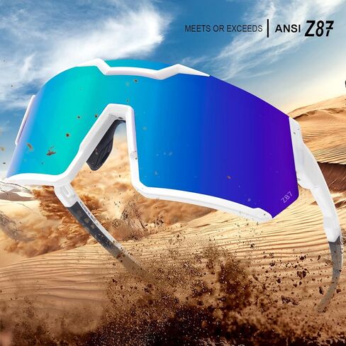Z87 Safety Sports Sunglasses for Men Women for Running Cycling ANSI Z87 TR90 Frame UV400 Protection in Kuwait