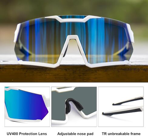 Z87 Safety Sports Sunglasses for Men Women for Running Cycling ANSI Z87 TR90 Frame UV400 Protection in Kuwait