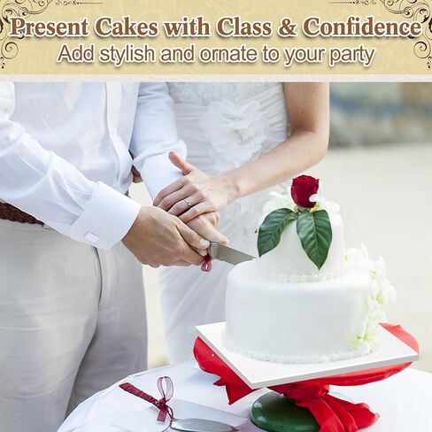 مجموعة براميل من ألواح الكيك مكونة من 36 قطعة، و18 قطعة من ألواح الكيك المستديرة مقاس 8/10/12 بوصة و18 قطعة من براميل الكيك المربعة مقاس 6/8/10 بوصة وكعكة سميكة 1/2 بوصة مقاومة للانحناء الثقيل لحلويات عيد الميلاد وعروض الكعك المتدرجة in Kuwait