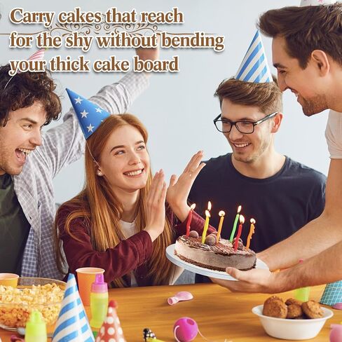 مجموعة براميل من ألواح الكيك مكونة من 36 قطعة، و18 قطعة من ألواح الكيك المستديرة مقاس 8/10/12 بوصة و18 قطعة من براميل الكيك المربعة مقاس 6/8/10 بوصة وكعكة سميكة 1/2 بوصة مقاومة للانحناء الثقيل لحلويات عيد الميلاد وعروض الكعك المتدرجة in Kuwait