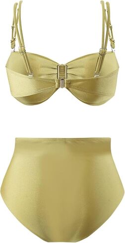 One Piece Swimsuit Women Slimming High Waisted Bikini Sets for Women Retro Ruched Bathing Suit Tummy Control in Saudi Arabia