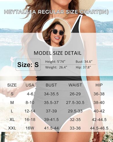 HEYTALALA Women's One Piece Swimsuit Tummy Control Bathing Suit Color Block 1 Piece Swim Suits Slimming Swimwear in Kuwait
