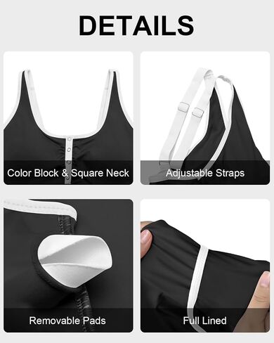 HEYTALALA Women's One Piece Swimsuit Tummy Control Bathing Suit Color Block 1 Piece Swim Suits Slimming Swimwear in Kuwait