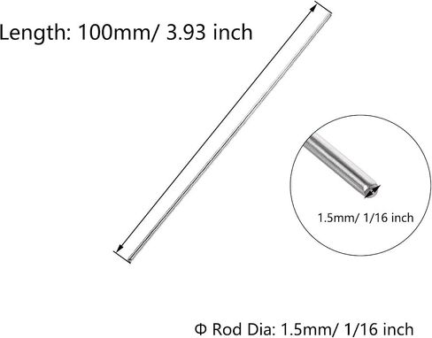 TOP-VIGOR 5pcs Stainless Steel Rods 4mm x 150mm, Metal Solid Round Shaft Rods Lathe Bar Stock for DIY Crafts Car Helicopter Airplane Model in Kuwait