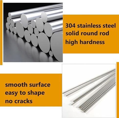 TOP-VIGOR 5pcs Stainless Steel Rods 4mm x 150mm, Metal Solid Round Shaft Rods Lathe Bar Stock for DIY Crafts Car Helicopter Airplane Model in Kuwait