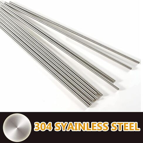 TOP-VIGOR 5pcs Stainless Steel Rods 4mm x 150mm, Metal Solid Round Shaft Rods Lathe Bar Stock for DIY Crafts Car Helicopter Airplane Model in Kuwait