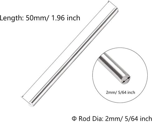 TOP-VIGOR 5pcs Stainless Steel Rods 4mm x 150mm, Metal Solid Round Shaft Rods Lathe Bar Stock for DIY Crafts Car Helicopter Airplane Model in Kuwait