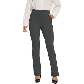VIMPEP Women's Bootcut Yoga Dress Pants Tuck Line High Waist Stretchy Work Slacks with 4 Pockets Petite/Regular 1103