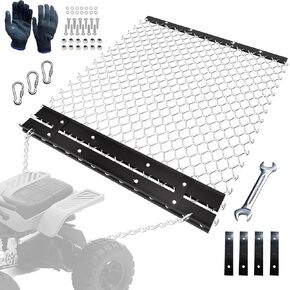 4' x 5' ATV Drag Harrow - Rust-Resistant Chain Harrow, UTV Tractor Attachment for Landscape Leveling, Gravel Driveway Grading, Sod Prepping, Field, Yard, Farm, and Garden Towing