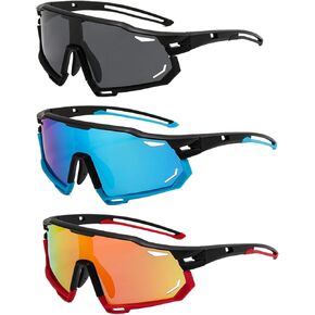 Cycling Sunglasses Polarized Sports Sunglasses for Men Women, UV Protection for Riding Baseball Running Glasses