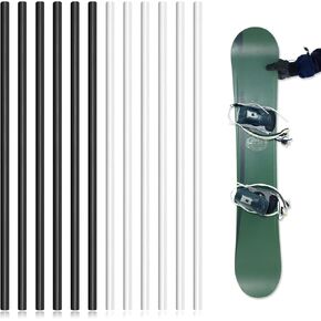 12pcs Snowboard Repair Kit, Ptex Wax Candles Ski Snowboard Repair 6mm Ptex Repair Sticks Ski Snowboard Base Repair for Protecting Ski and Snowboard(Black & White)