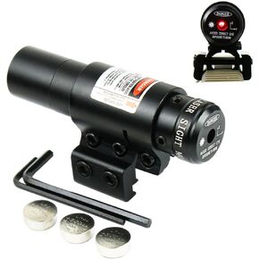 Red Laser Dot Sight, Military Picatinny Rail Tactical Hungting Red Laser Scope, Red Laser Pointer Presenter Pen Aiming Sight